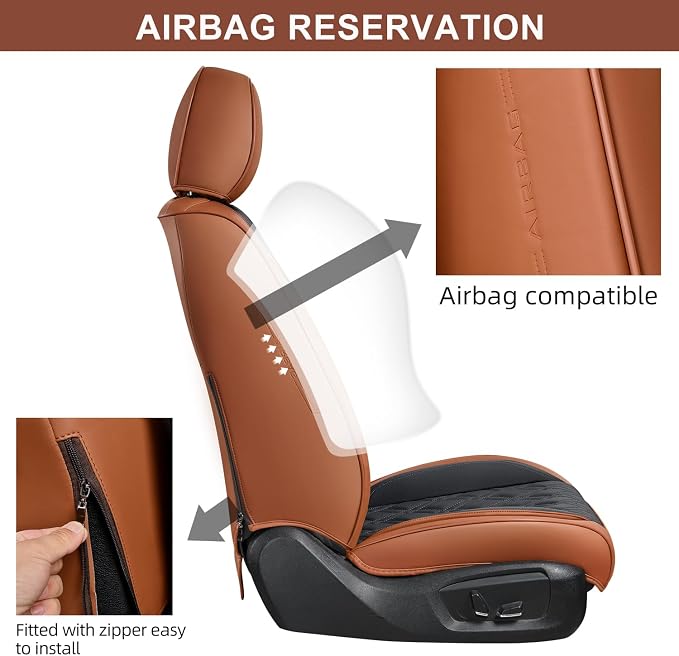 Universal Seat Covers — Full Set — Brown / Black