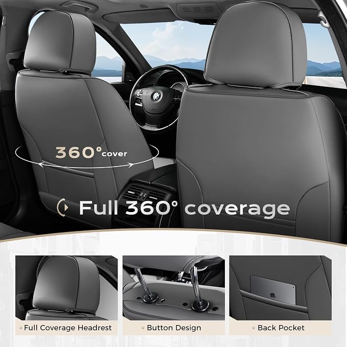 Universal Seat Covers — Front Seat — Gray