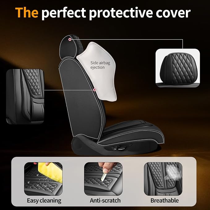 Seat Covers for Nissan Kicks — Front Seat — Black