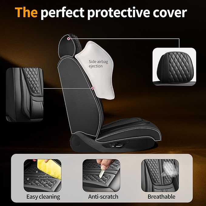 Seat Covers for Nissan Murano — Front Seat — Black