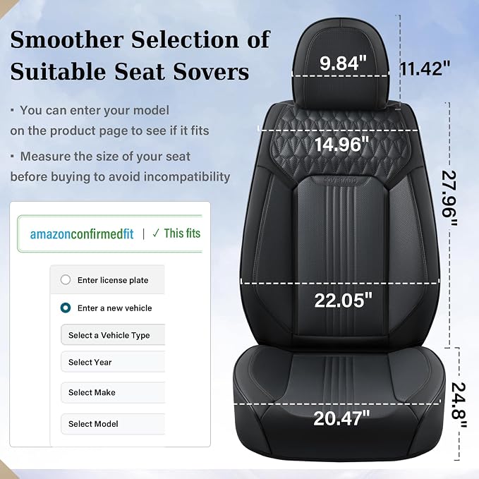 Universal Seat Covers — Full Set — Black