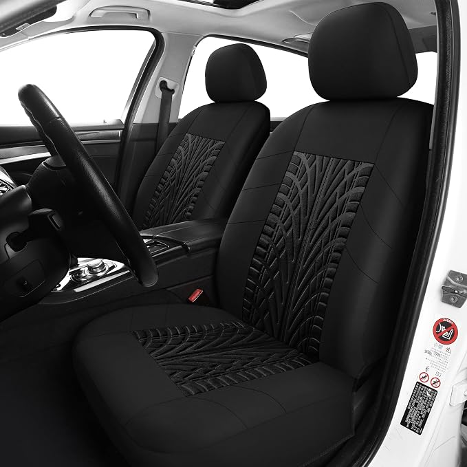 Universal Fabric Seat Covers — Full Set — Black