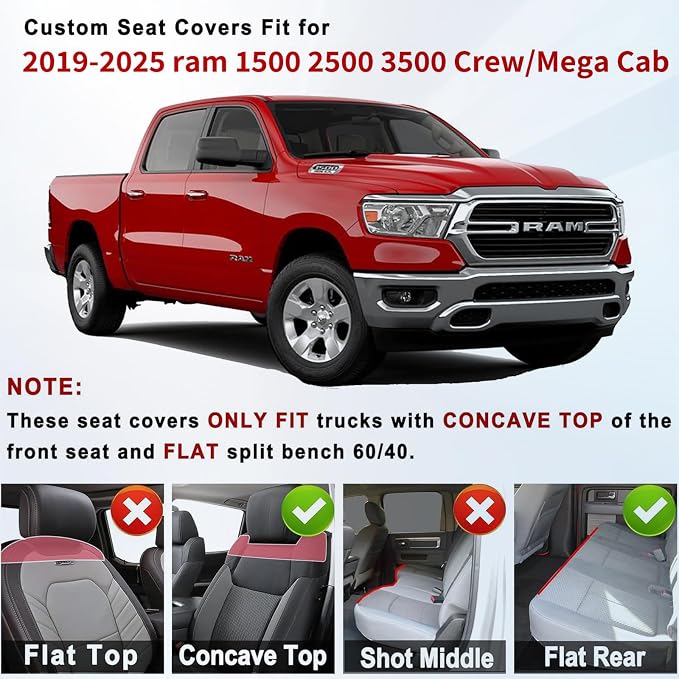 Seat Covers for Multiple Vehicles — Full Set — Black / Red