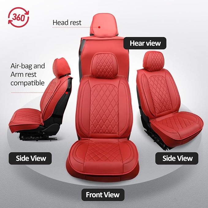 Universal Seat Covers — Front Seat — Red