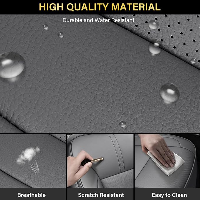 Faux Leather Seat Covers for Chevrolet Silverado / GMC Sierra — Front Seat — Gray