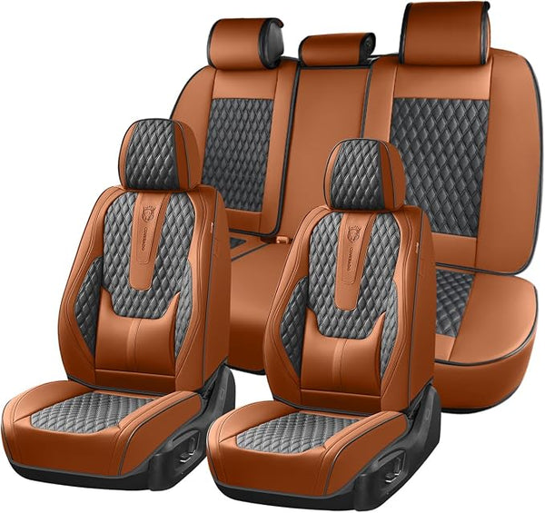 Universal Seat Covers — Full Set — Brown / Black