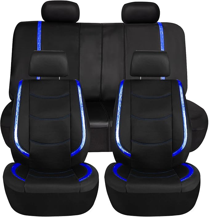 Universal Faux Leather Seat Covers — Full Set — Blue