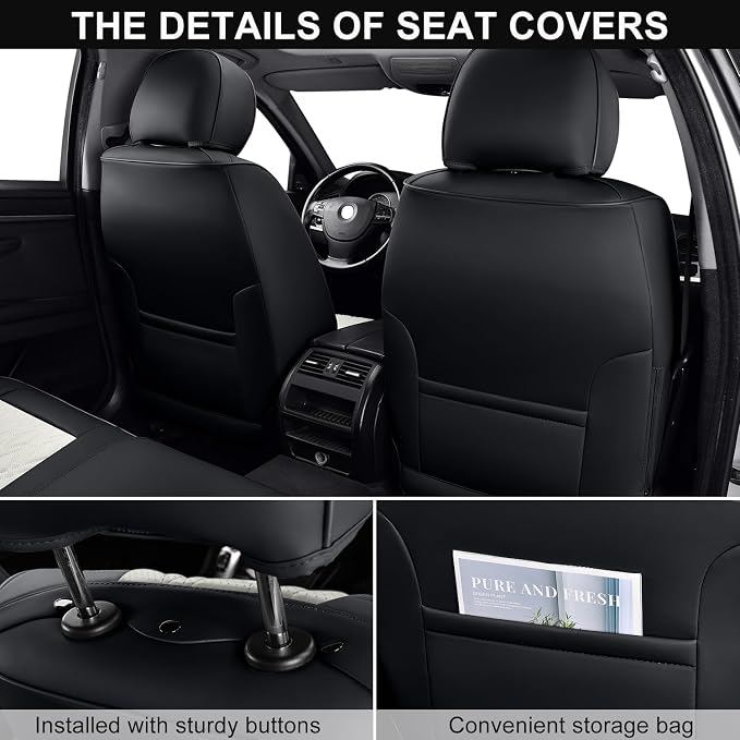 Universal Seat Covers — Full Set — Black / Beige