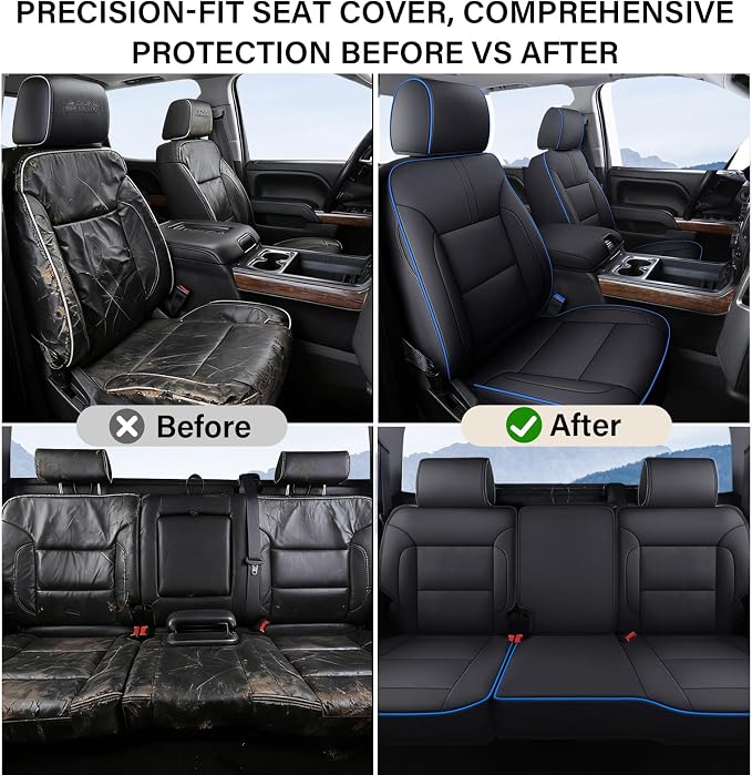 Faux Leather Seat Covers for Chevrolet Silverado / GMC Sierra — Full Set
