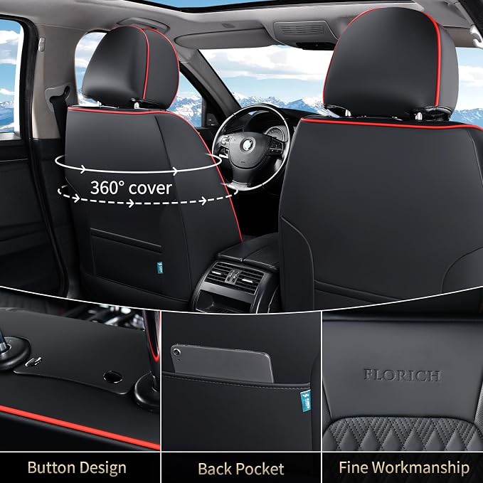Universal Seat Covers — Full Set — Black / Beige