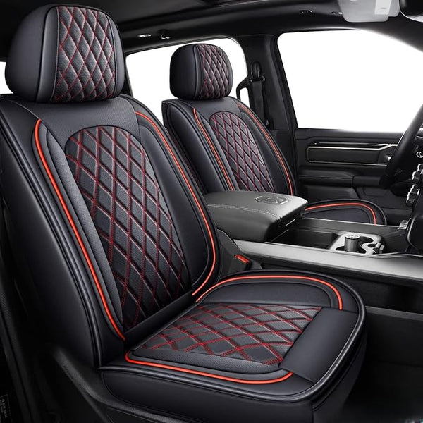Seat Covers for Multiple Vehicles — Full Set — Black / Red