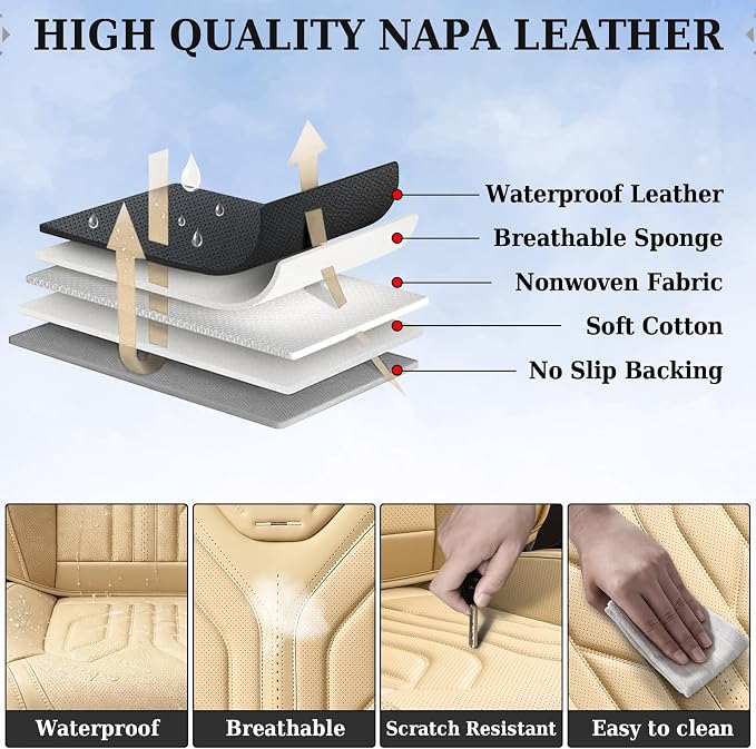 Universal Seat Covers — Front Seat — Beige
