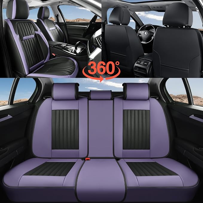 Universal Seat Covers — Front Seat — Purple / Black