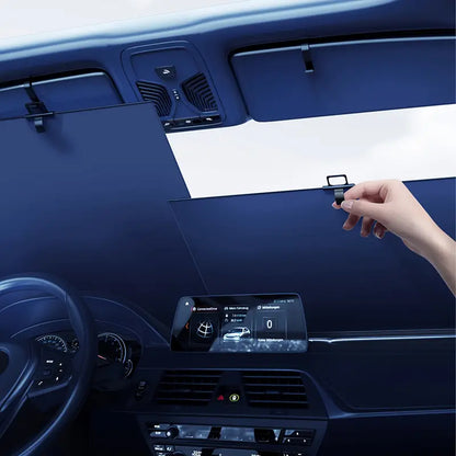 Auto-Retractable Car Sunshade - Uv & Heat Protection, Foldable Windshield Curtain 75497f2c-472c-4770-97e3-0e688ec94730