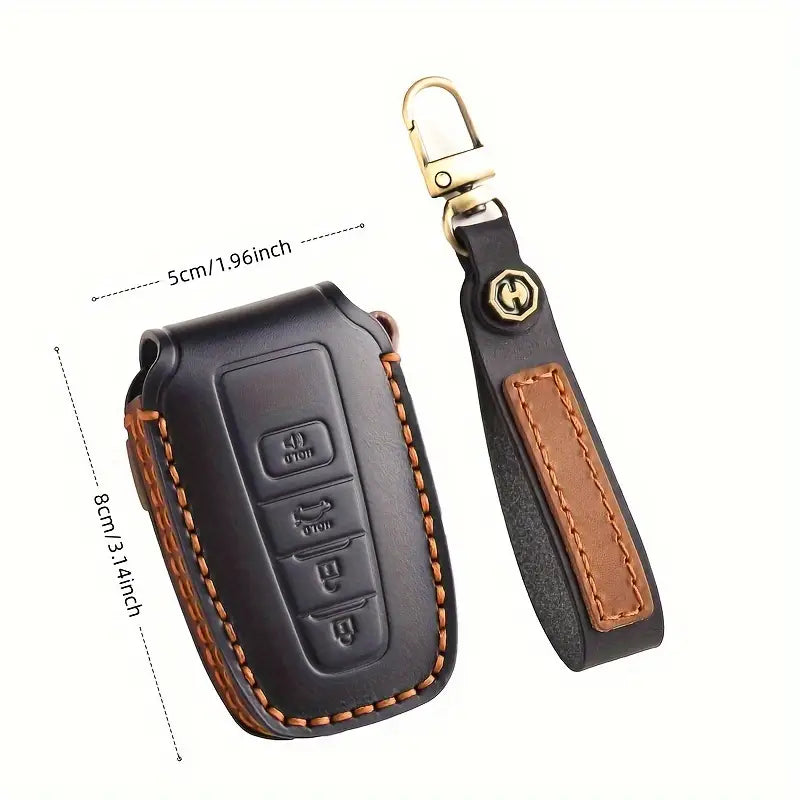 Premium Genuine Leather Key Fob Cover for Toyota 76d2ce18-7fcb-4333-a4b5-03b4c5ad6e78