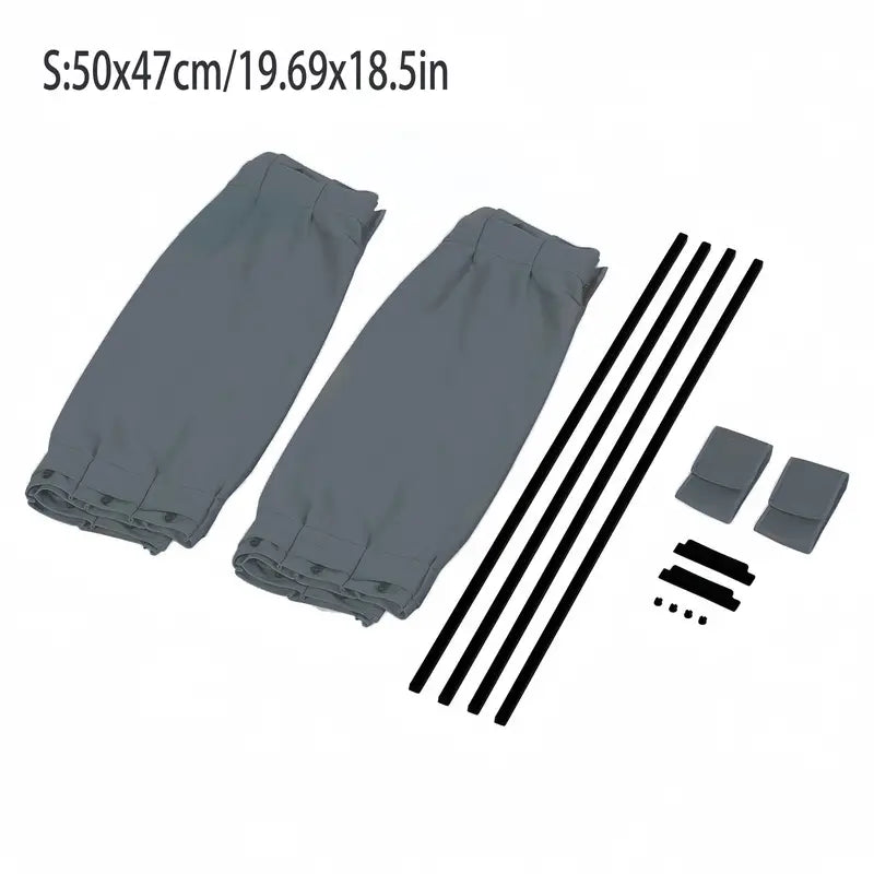 2pcs Universal Car Sun Shade Side Window Curtain Auto Foldable Uv Protection Gray Large 788cebf2-bb2a-4545-b8fa-383b29754e16