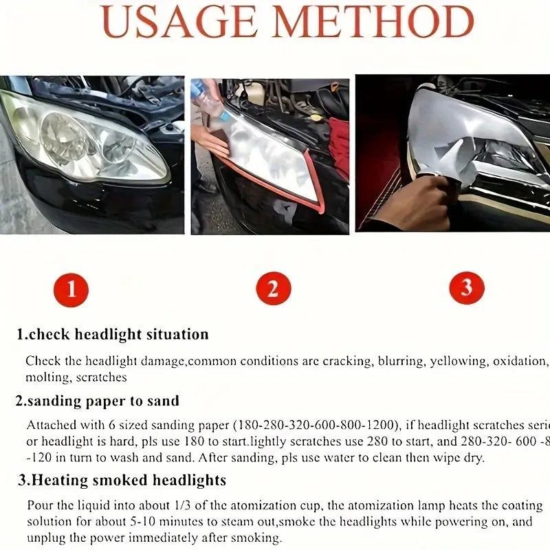 Headlight Restoration Kit, Car Headlight Polish Repair Renovation Kit With 100ML Repair 7930fb8d-5933-4e72-bb47-f922ffd04b40