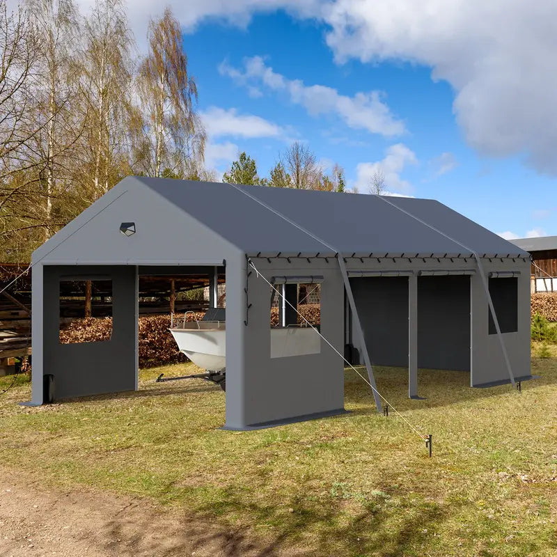 Carports Heavy Duty Carport Canopy with Side Roll 7b8e4f7f-0a6b-4949-be29-5137b467434e