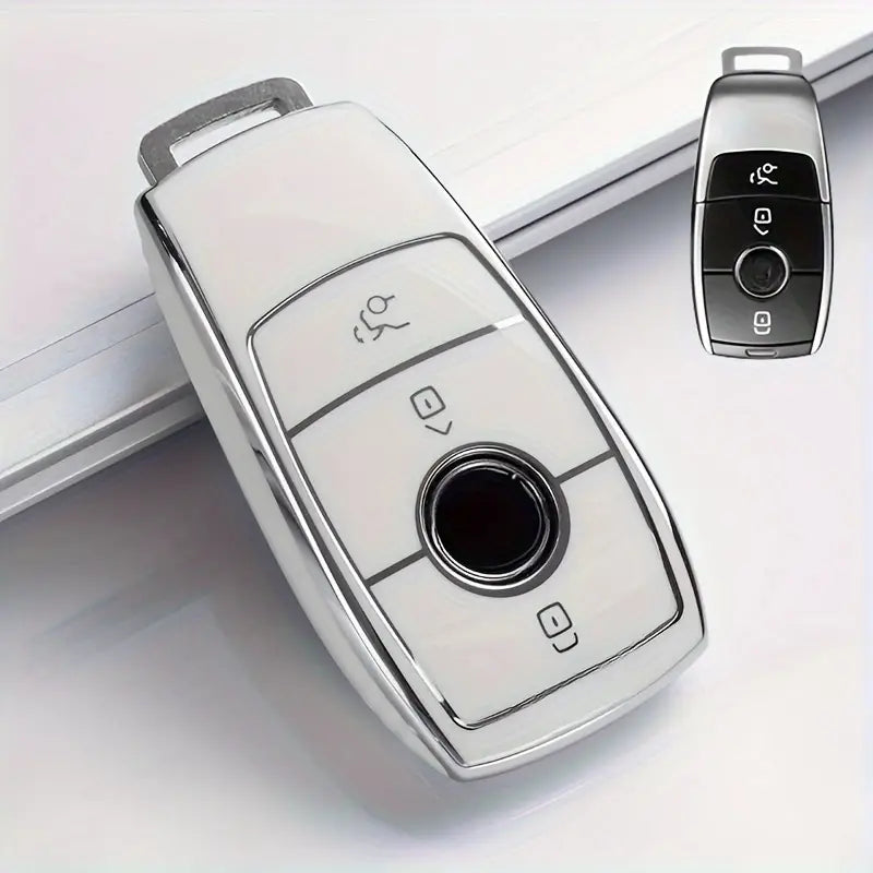 Key Case For Benz E C S GLC GLE GLA GLS E200 E400 E63 W213 S550 S560 C260 A200 Key Chain White 7f03aa68-748c-40d4-a1fa-deb8845d09bd