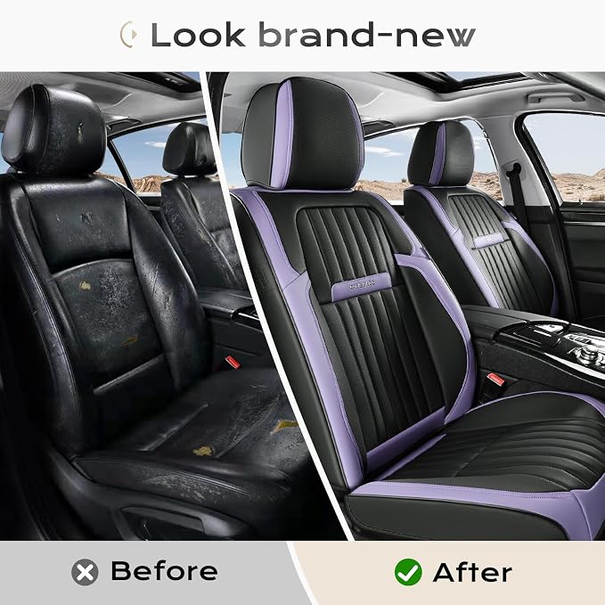 Universal Seat Covers — Front Seat — Purple / Black