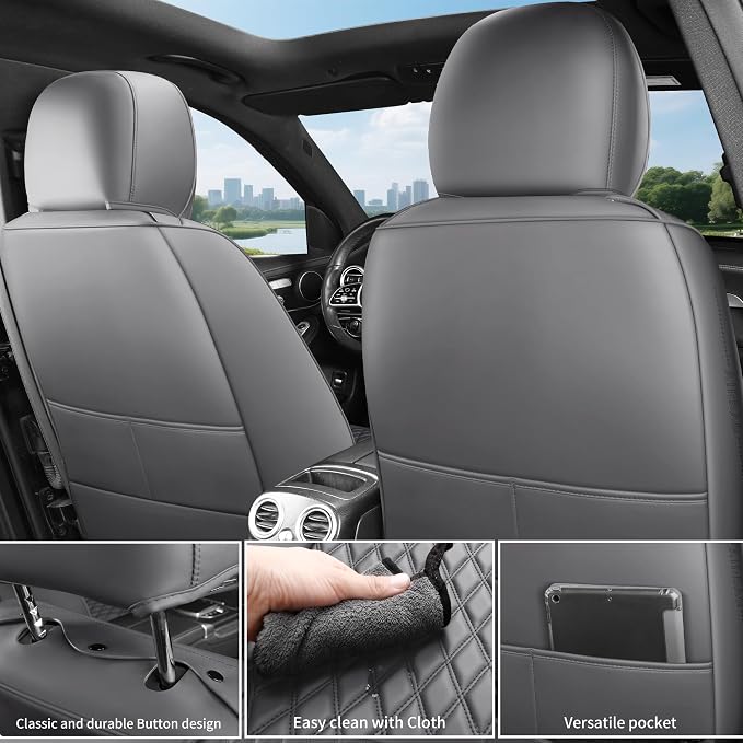 Universal Seat Covers — Front Seat — Gray