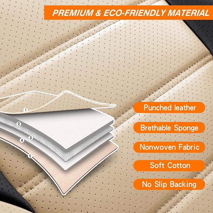Universal Seat Covers — Full Set — Brown / Beige