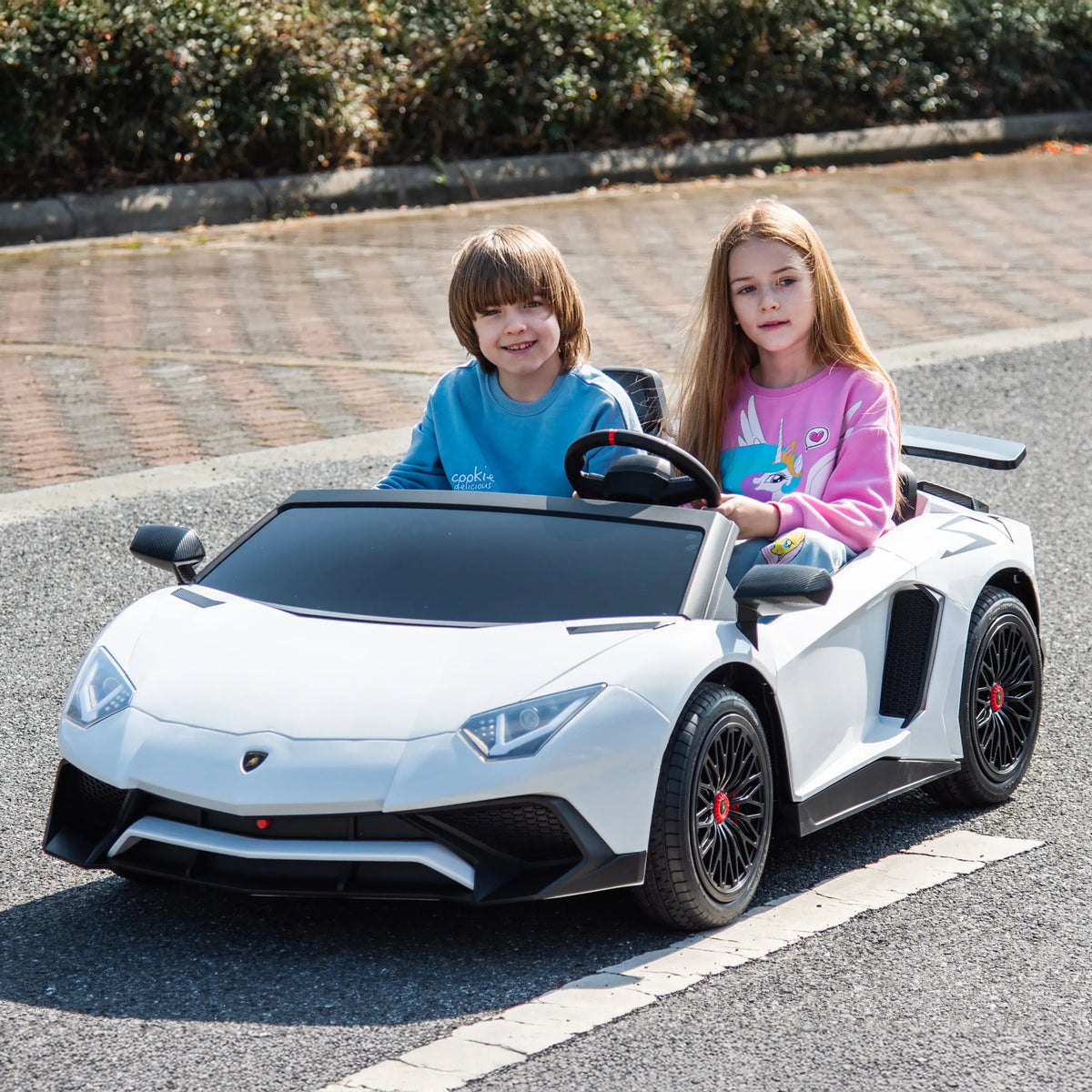 24V Lamborghini Aventador 2-Seater Ride-On Car