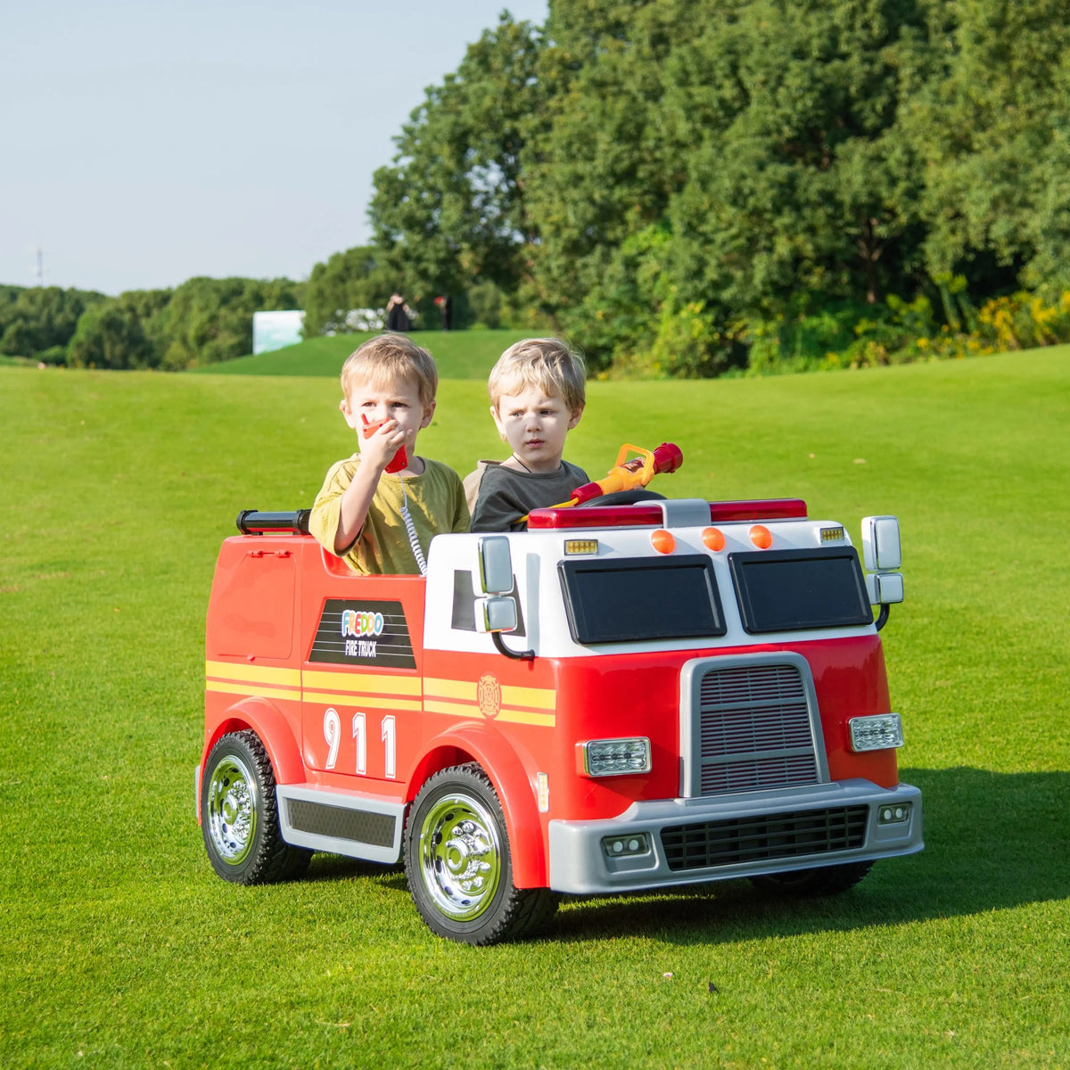 24V Fire Truck 2-Seater Ride-On for Kids
