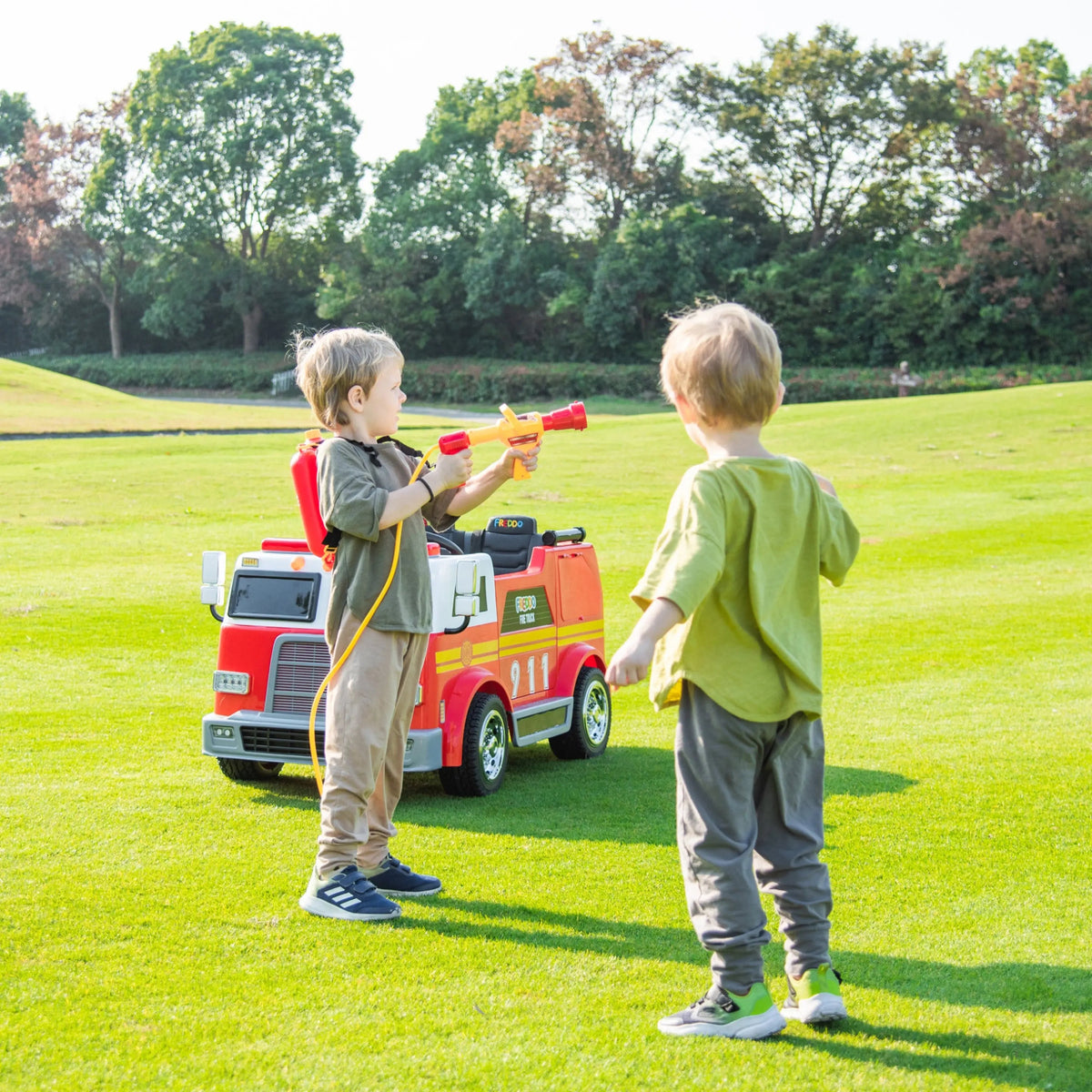 24V Fire Truck 2-Seater Ride-On for Kids