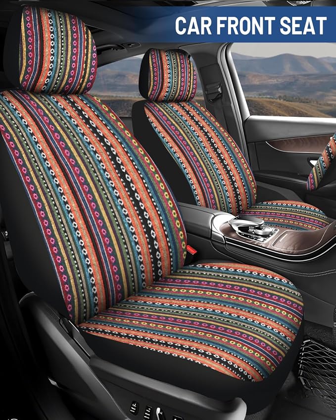 Fabric Car Seat Covers — Full Set — Orange