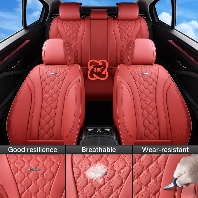 Universal Seat Covers — Full Set — Red