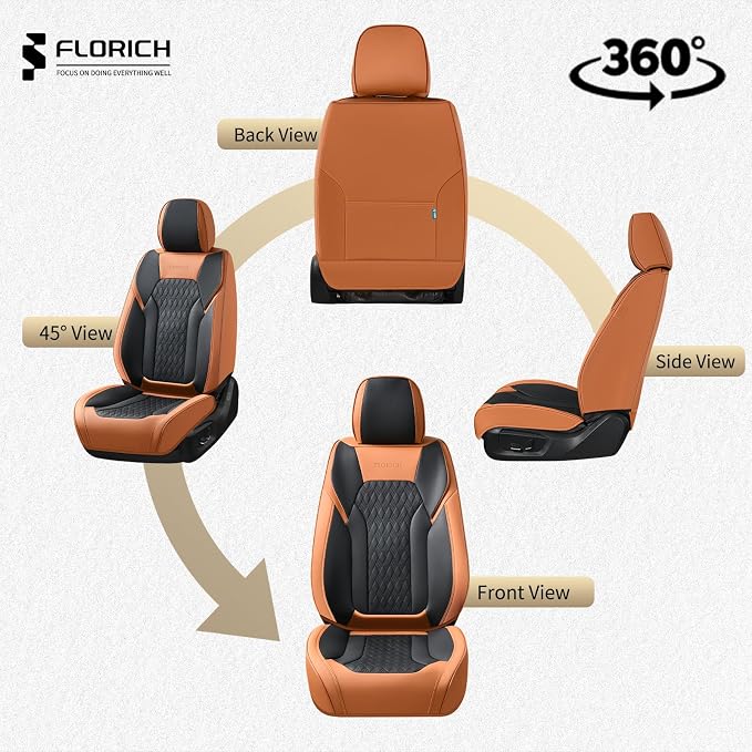 Universal Seat Covers — Full Set — Brown / Black