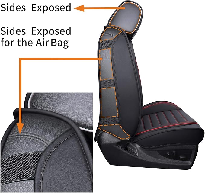 Seat Covers for Chevrolet Silverado / GMC Sierra — Front Seat — Black / Red