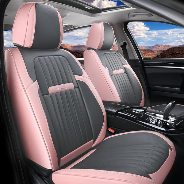 Universal Seat Covers — Front Seat — Pink / Gray