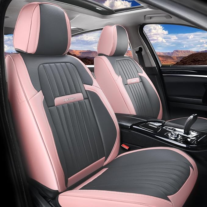 Universal Seat Covers — Front Seat — Pink / Gray