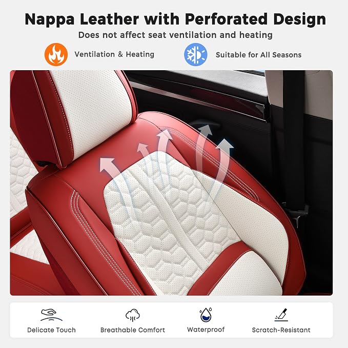 Universal Seat Covers — Full Set — Red / White