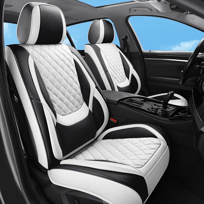Universal Seat Covers — Front Seat — Black / White