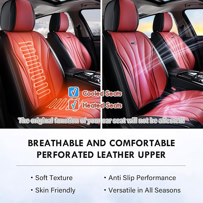 Universal Seat Covers — Front Seat — Black / Red