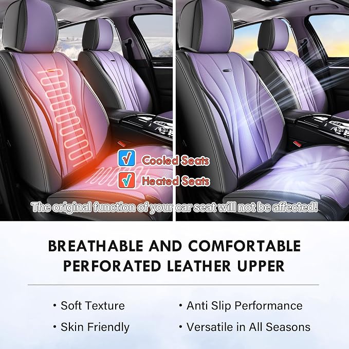 Universal Seat Covers — Front Seat — Gray / Purple