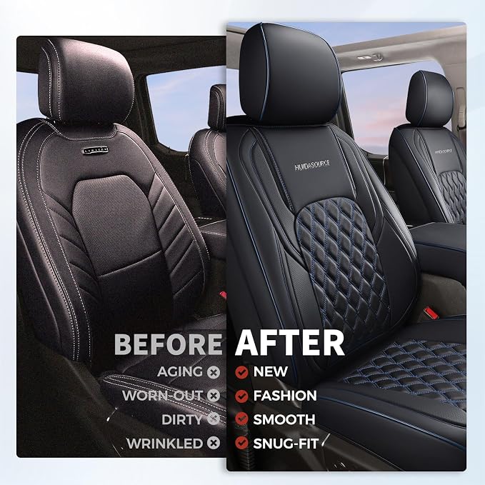 Seat Covers for Jeep Wrangler — Full Set — Black / Blue