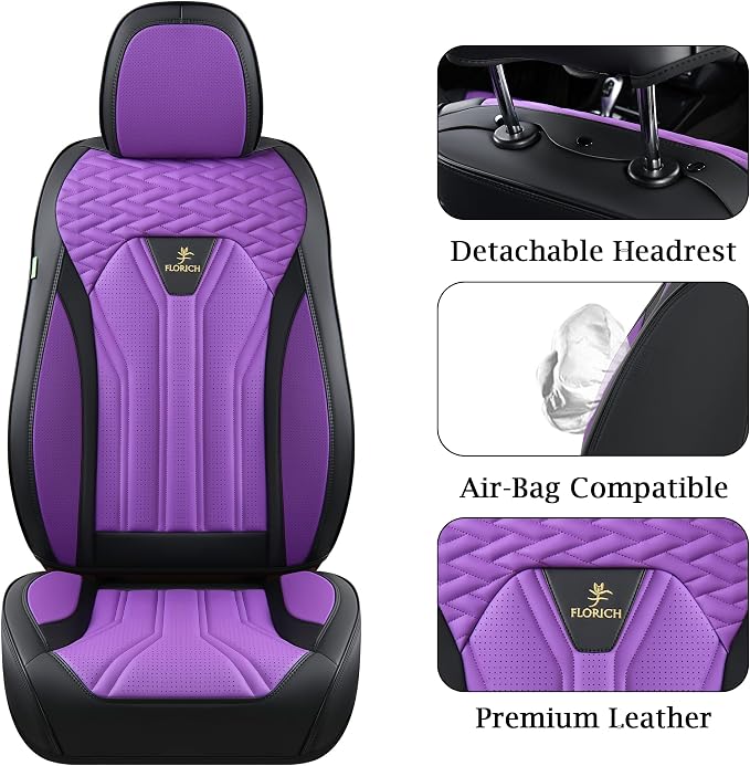 Universal Seat Covers — Full Set — Purple / Black