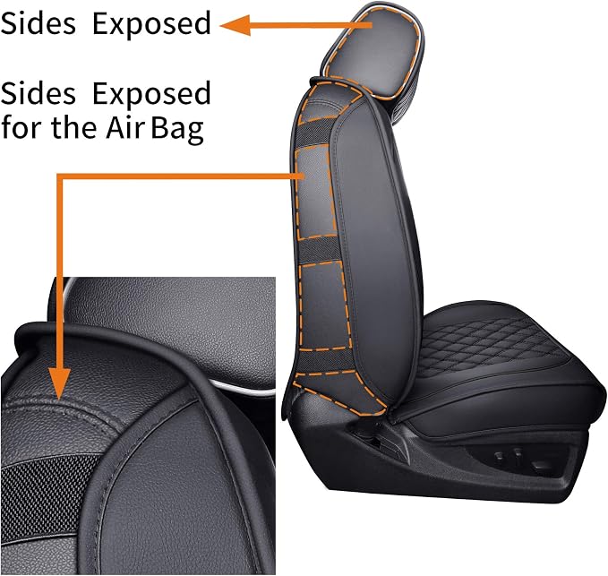 Faux Leather Seat Covers for Chevrolet Silverado / GMC Sierra — Full Set — Black
