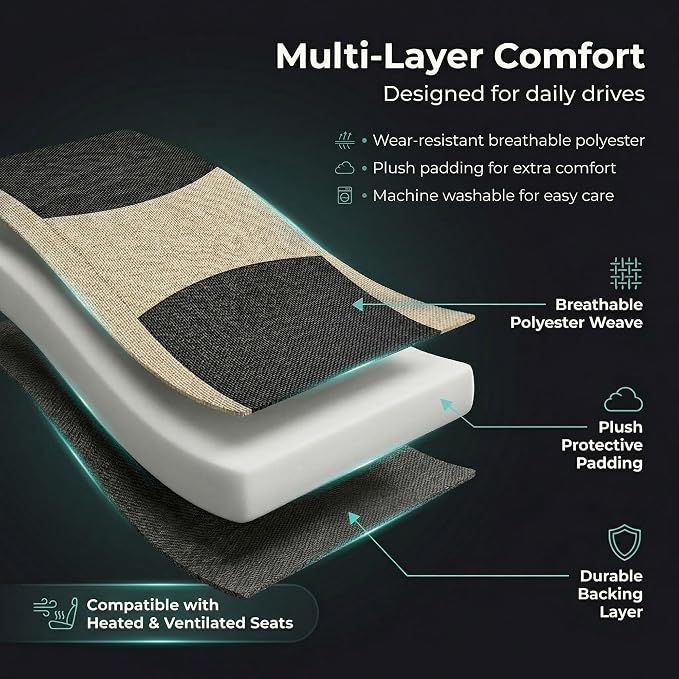 Universal Fabric Seat Covers — Beige