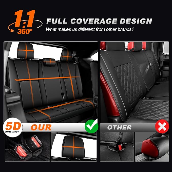 Faux Leather Seat Covers for Toyota Highlander — Full Set — Black
