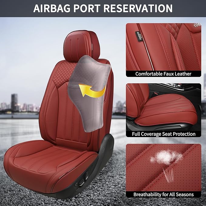 Universal Seat Covers — Full Set — Red