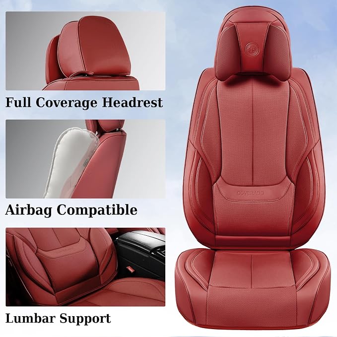 Universal Seat Covers — Front Seat — Red