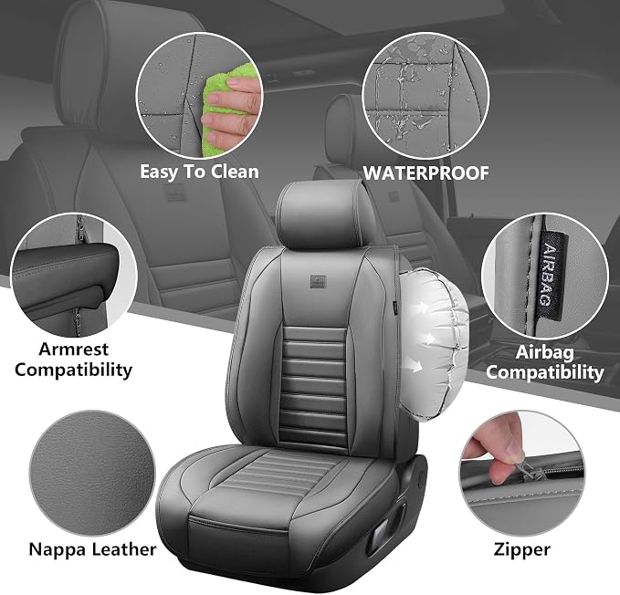 Universal Seat Covers — Full Set — Gray