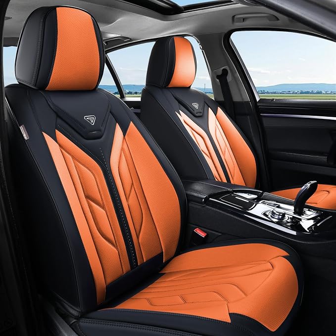 Universal Seat Covers — Front Seat — Black / Orange