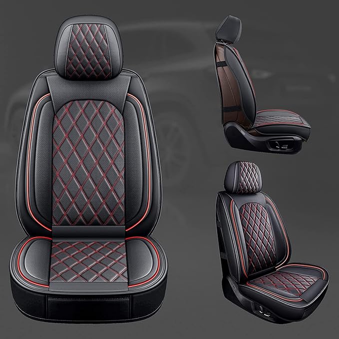 Seat Covers for Multiple Vehicles — Full Set — Black / Red