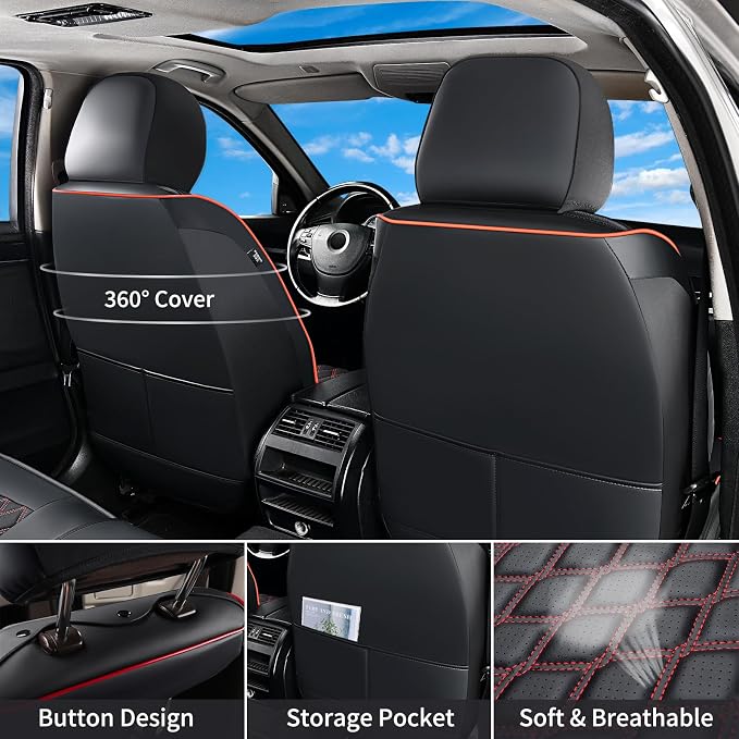 Seat Covers for Chevrolet Silverado / GMC Sierra — Front Seat — Black / Red
